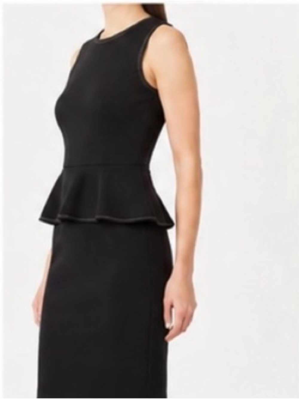 Ann Taylor Women’s Black Peplum Sheath Sleeveless Midi Dress Size 10